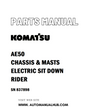 Komatsu AE50 CHASSIS & MASTS ELECTRIC SIT DOWN RIDER Parts Manual SN 837898 - PDF