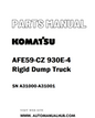 Komatsu AFE59-CZ 930E-4 Rigid Dump Truck Parts Manual SN A31000-A31001 - PDF