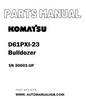 Komatsu D61PXI-23 Bulldozer Parts Manual SN 30001-UP - PDF