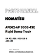 Komatsu AFE62-AP 930E-4SE Rigid Dump Truck Parts Manual SN A31416. A31418 & A31446 - PDF 