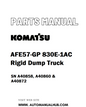 Komatsu AFE57-GP 830E-1AC Rigid Dump Truck Parts Manual SN A40858, A40860 & A40872 - PDF