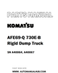 Komatsu AFE69-Q 730E-B Rigid Dump Truck Parts Manual SN A40064, A40067 - PDF 