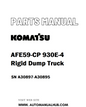 Komatsu AFE59-CP 930E-4 Rigid Dump Truck Parts Manual SN A30897-A30895 - PDF 