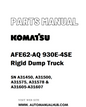 Komatsu AFE62-AQ 930E-4SE Rigid Dump Truck Parts Manual SN A31450, A31500, A31575, A31578 & A31605-A31607 - PDF 