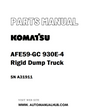 Komatsu AFE59-GC 930E-4 Rigid Dump Truck Parts Manual SN A31911 - PDF 