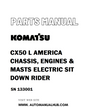 Komatsu CX50 L AMERICA CHASSIS, ENGINES & MASTS ELECTRIC SIT DOWN RIDER Parts Manual SN 133001 - PDF 