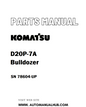 Komatsu D20P-7A Bulldozer Parts Manual SN 78604-UP - PDF 