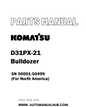 Komatsu D31PX-21 Bulldozer Parts Manual SN 50001-50499 (For North America) - PDF