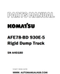 Komatsu AFE78-BD 930E-5 Rigid Dump Truck Parts Manual SN A40180 - PDF 