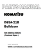 Komatsu D85A-21B Bulldozer Parts Manual SN 35001-36536 (Custom Spec.) - PDF