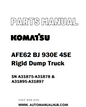Komatsu AFE62 BJ 930E 4SE Rigid Dump Truck Parts Manual SN A31875-A31878 & A31895-A31897 - PDF 