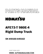 Komatsu AFE73-T 980E-4 Rigid Dump Truck Parts Manual SN A40160-A40162 - PDF