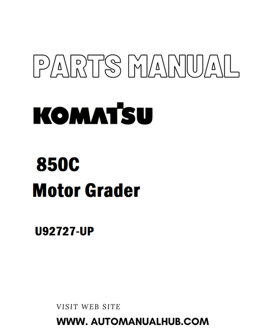 Komatsu 850C Motor Grader Parts Manual U92727-UP - PDF 