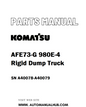 Komatsu AFE73-G 980E-4 Rigid Dump Truck Parts Manual SN A40078-A40079 - PDF 