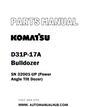 Komatsu D31P-17A Bulldozer Parts Manual SN 32001-UP (Power Angle Tilt Dozer) - PDF