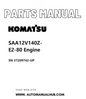 Komatsu SAA12V140Z-E2-80 Engine Parts Manual SN 37209742-UP PDF