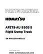 Komatsu AFE78-AU 930E-5 Rigid Dump Truck Parts Manual SN A40160-A40161 - PDF 