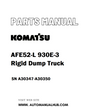 Komatsu AFE52-L 930E-3 Rigid Dump Truck Parts Manual SN A30347-A30350 - PDF 