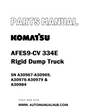 Komatsu AFES9-CV 334E Rigid Dump Truck Parts Manual SN A30967-A30969, A30976-A30979 & A30984 - PDF 