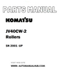 Komatsu JV40CW-2 Rollers Parts Manual SN 2001 -UP - PDF
