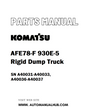 Komatsu AFE78-F 930E-5 Rigid Dump Truck Parts Manual SN A40031-A40033, A40036-A40037 - PDF