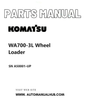 Komatsu WA700-3L Wheel Loader Parts Manual SN A50001-UP PDF