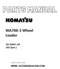 Komatsu WA700-3 Wheel Loader Parts Manual SN 50001-UP (KA Spec.) PDF