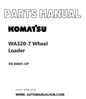 Komatsu WA320-7 Wheel Loader Parts Manual SN 80001-UP PDF