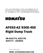 Komatsu AFE62-AZ 930E-4SE Rigid Dump Truck Parts Manual SN A31774, A31776-A31777 - A31812 - PDF 