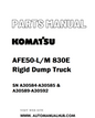 Komatsu AFE50-L/M 830E Rigid Dump Truck Parts Manual SN A30584-A30585 & A30589-A30592 - PDF 