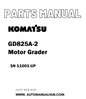Komatsu GD825A-2 Motor Grader Parts Manual SN 11001-UP - PDF