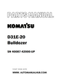 Komatsu D31E-20 Bulldozer Parts Manual SN 40087-42000-UP - PDF