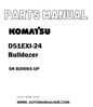Komatsu D51EXI-24 Bulldozer Parts Manual SN B20001-UP - PDF