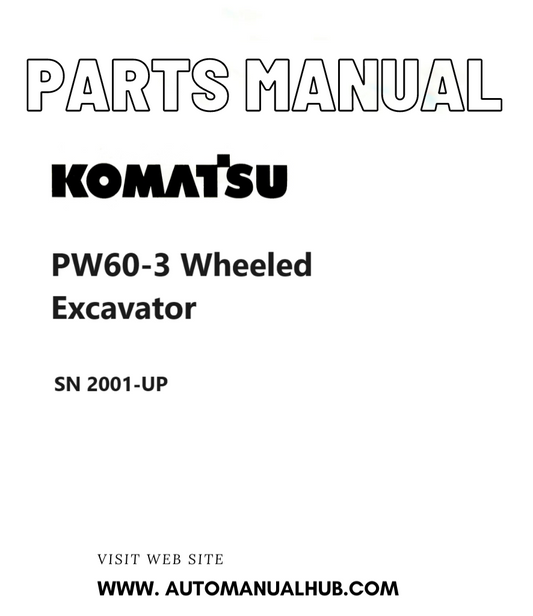 Komatsu PW60-3 Wheeled Excavator Parts Manual SN 2001-UP PDF