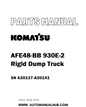 Komatsu AFE48-BB 930E-2 Rigid Dump Truck Parts Manual SN A30137-A30141 - PDF