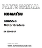 Komatsu GD655-6 Motor Graders Parts Manual SN 60001-UP - PDF