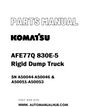 Komatsu AFE77Q 830E-5 Rigid Dump Truck Parts Manual SN A50044-A50046 & A50051-A50053 - PDF