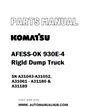 Komatsu AFESS-OK 930E-4 Rigid Dump Truck Parts Manual SN A31043-A31052, A31061 - A31180 & A31189 - PDF 