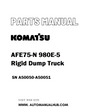 Komatsu AFE75-N 980E-5 Rigid Dump Truck Parts Manual SN A50050-A50051 - PDF
