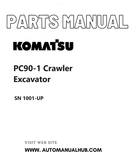 Komatsu PC90-1 Crawler Excavator Parts Manual SN 1001-UP PDF