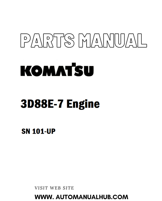 Komatsu 3D88E-7 Engine Parts Manual SN 101-UP (For PC30MR-5/PC35MR-5) - PDF