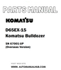 Komatsu D65EX-15 Bulldozer Parts Manual SN 67001-UP (Overseas Version) - PDF