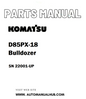 Komatsu D85PX-18 Bulldozer Parts Manual SN 22001-UP - PDF