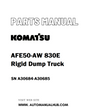 Komatsu AFE50-AW 830E Rigid Dump Truck Parts Manual SN A30684-A30685 - PDF 