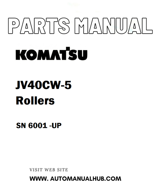 Komatsu JV40CW-5 Rollers Parts Manual SN 6001 -UP - PDF