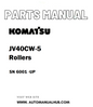 Komatsu JV40CW-5 Rollers Parts Manual SN 6001 -UP - PDF