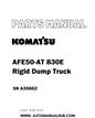 Komatsu AFE50-AT 830E Rigid Dump Truck Parts Manual SN A30662 - PDF