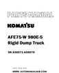 Komatsu AFE75-W 980E-5 Rigid Dump Truck Parts Manual SN A50071-A50079 - PDF 