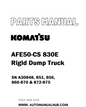 Komatsu AFE50-CS 830E Rigid Dump Truck Parts Manual SN A30848, 851, 856, 866-870 & 872-875 - PDF 