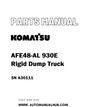 Komatsu AFE48-AL 930E Rigid Dump Truck Parts Manual SN A30111 - PDF